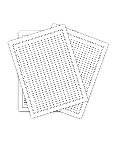WAYTOBUY A4 60 Assignment Or Project 2 Line Black Border 70 GSM One Side Ruled Normal Size (A4) Bond Paper (Set of 1, White)-BL1777