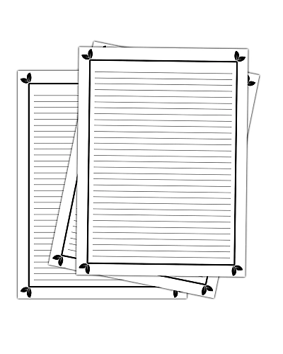 WAYTOBUY 4 Side Leaf Designed 60 Sheets Assignment or Project Paper 70 GSM For Students (70GSM, ONE SIDE RULED, WBLF001)-2