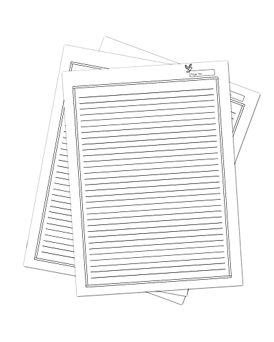 WAYTOBUY 60 Sheets Double Line with Page Number (Dove Design) Assignment or Project Paper For Students 70 GSM Normal Quality (Sheets:60 DVBL1777 GSM:70)-1