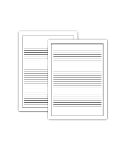 WAYTOBUY A4 60 Assignment Or Project 2 Line Black Border 100 GSM One Side Ruled Normal Size (A4) Bond Paper (Set of 1, Black Double Line Border)-1