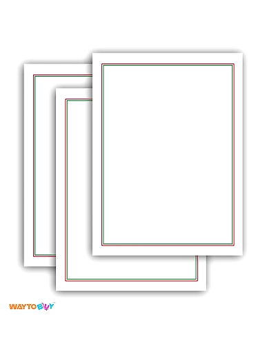 WAYTOBUY 60 Sheets Project/Assignment/Homework One Side Border Multi Colour (Red, Green) Unruled Papers 70 GSM Normal Quality for Students (60 Sheets, 70 GSM, RDGNUNRLDPRJASSI)-RDGNUNRLDPRJASSI