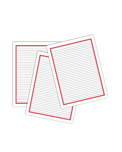 WAYTOBUY Red Double Styled Border One Side Ruled 70 GSM Normal Quality Assignment or Project Paper for Students (70 GSM, 60 Sheets, RED2020RULED)-1