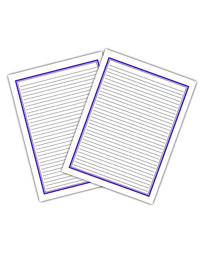WAYTOBUY Blue Double Styled Border One Side Ruled 70 GSM Normal Quality Assignment or Project Paper for Students(70 GSM, 60 Sheets, BLU2020RULED)-BLU2020RULED