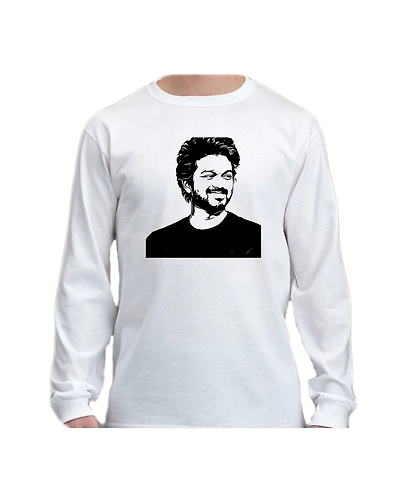 Liqee Round Necked T Shirt of Thalapathy 65 White Colour with Black Print-LQ01