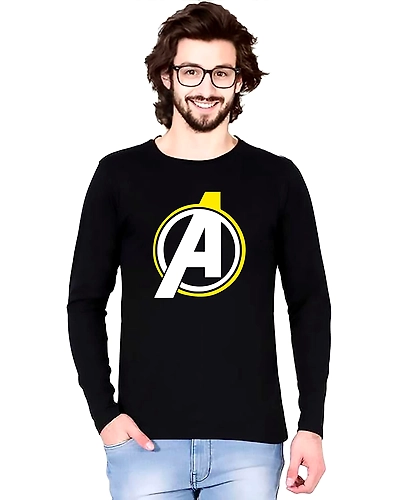 WAYTOBUY Cotton Black Round Necked Full Sleeve T Shirt Words Printed A Symbol (ASAVE2021, 100% Cotton)-ASAVE2021