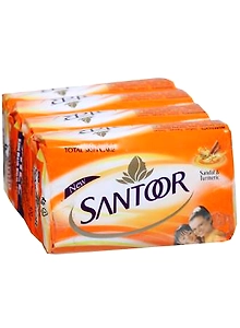 Santoor Sandal & Turmeric Soap- 4x75 gms