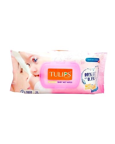 Tulips Baby Wet Wipes- 72 Wipes-28