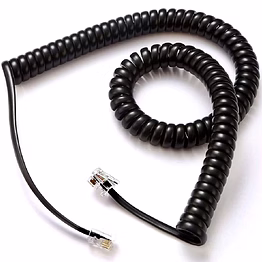 telephone phone handset landline cable cord, 9ft uncoiled / 1.5ft coiled, landline phone 4p4cpure-copper coiled curly cord male to male rj9/rj10 cable, telephone accessory, pack 4