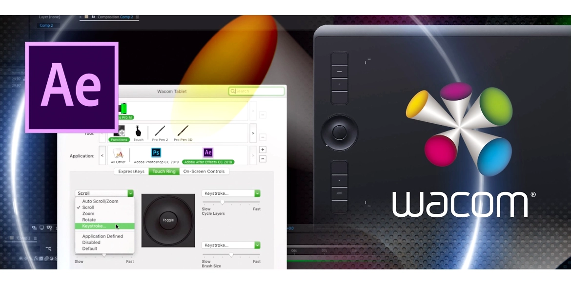 Setting up a custom editing bay for motion graphics with your Wacom Intuos Pro and After Effects
