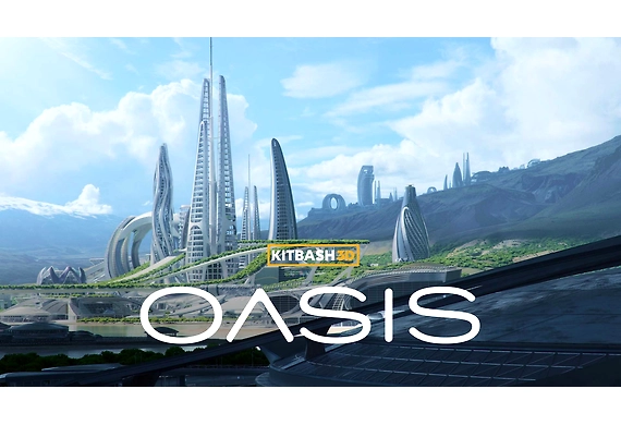 Behind the futuristic cover art of ‘Oasis’ from KitBash3D