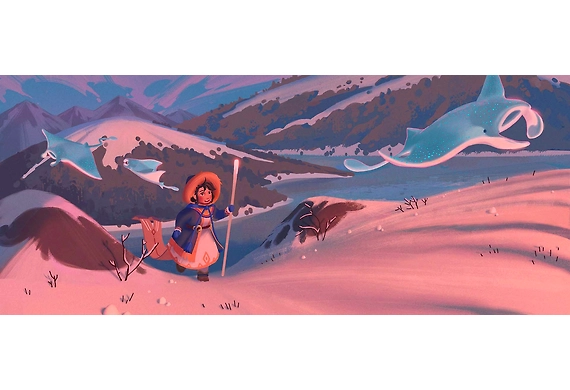 Eunbi Kang’s digital painting process using photo references on Wacom Cintiq 16