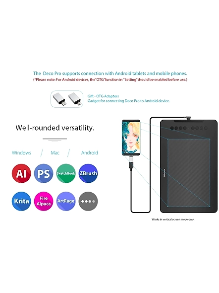 XP-Pen Deco01 V2 Digital Graphics Drawing Pen Tablet (10-3