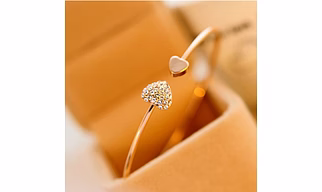 2019 Hot New Fashion Adjustable Crystal Double Heart Bow Bilezik Cuff Opening Bracelet For Women Jewelry Gift Mujer Pulseras 7g