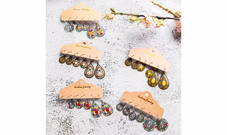 Multiple 3 Pairs Drop Earrings Set for Women Boho Vintage Bohemian Ethnic Dangle Handmade Hanging Earrings Jewelry 2019 Gift