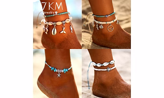 Starfish Pendant Anklets 2019 For Women New Stone Beads Shell Anklet Bohemian Bracelets On Leg BOHO Ocean Jewelry Drop Shipping