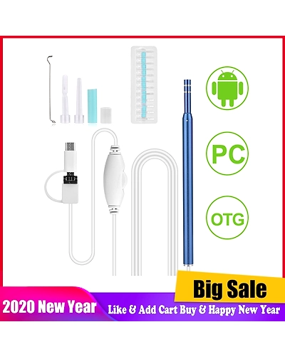 Ear Cleaning Endoscope 2 in1 USB HD Visual Ear Spoon 5.5mm Mini Camera Android PC Ear pick Otoscope Borescope Tool Health Care-32858079585
