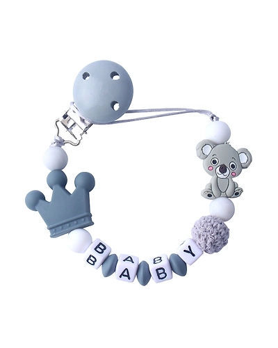 Personalised Name Silicone Koala Beads Pacifier Clip Colorful Pacifier Chain for Baby Teething Soother Chew Toy Dummy Clips-4000181216612