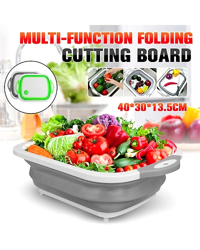 Multifunctional Folding Vegetable Basket and Portable Cutting Board-4000246751732