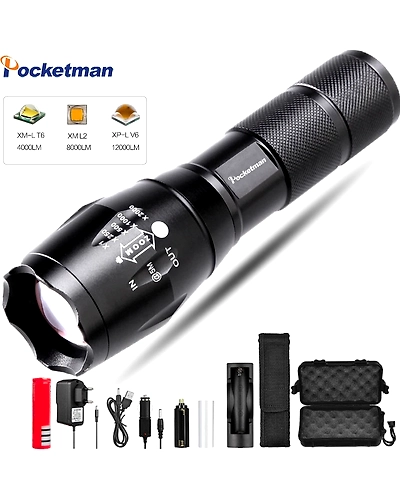 Ultra Bright 12000 LM Led flashlight lantern led torch T6/L2/V6 5 Switch Modes Zoomable Bicycle Light use 18650 battery-33004054367