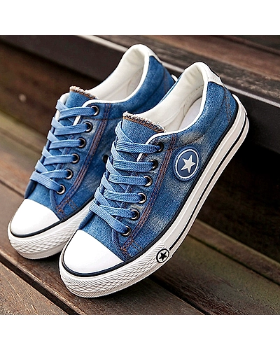Fashion Women Sneakers Denim Casual Shoes Female Summer Canvas Shoes Trainers Lace Up Ladies Basket Femme Stars Tenis Feminino-33009995070
