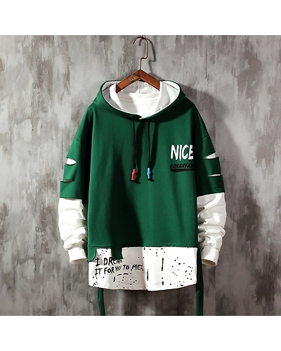 Men ribben Hoodies Autumn Male Fashion Hoodies Mens Sweatshirts Solid Color Splice Hoodies Street Style-4000065982928