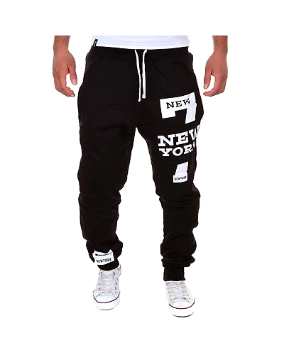 PUIMENTIUA Mens Casual Pants Letter Print Sweatpants 2020 New Male Lace-up Loose Hip Trousers Joggers Track Cotton Pants-4000307991304