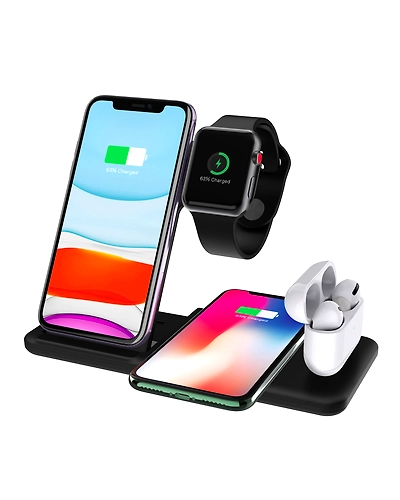 4 IN 1 Wireless Charger Stand For iPhone 11 XR XS X Charger Dock Station For Watch 5 4 for Airpods Pro 15W QI Wireless charger-4000621741283