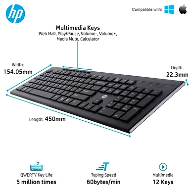 HP Wireless Keyboard K2500-1