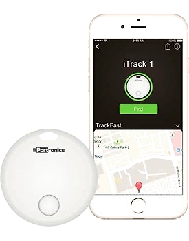 Portronics POR-130 iTrack 1 Smart Lost Item Tracker, Bluetooth Mini Tracking Device - Keys, Wallets, Luggage, Pet Finder (White)