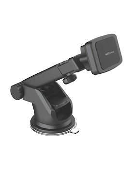 Portronics MoGun POR-1035 Universal Mobile Holder, Magnetic, 360 Degree Rotation, Car Dashboard or Windscreen, Any Smartphone, Black