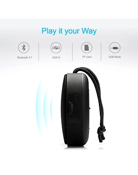 Portronics POR-754 Sound Bun 6W Bluetooth Speaker with Mic (Black)