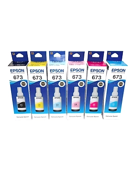 Original Epson 673 Ink Bottle B/C/Y/M/LC/LM (Set of 6)