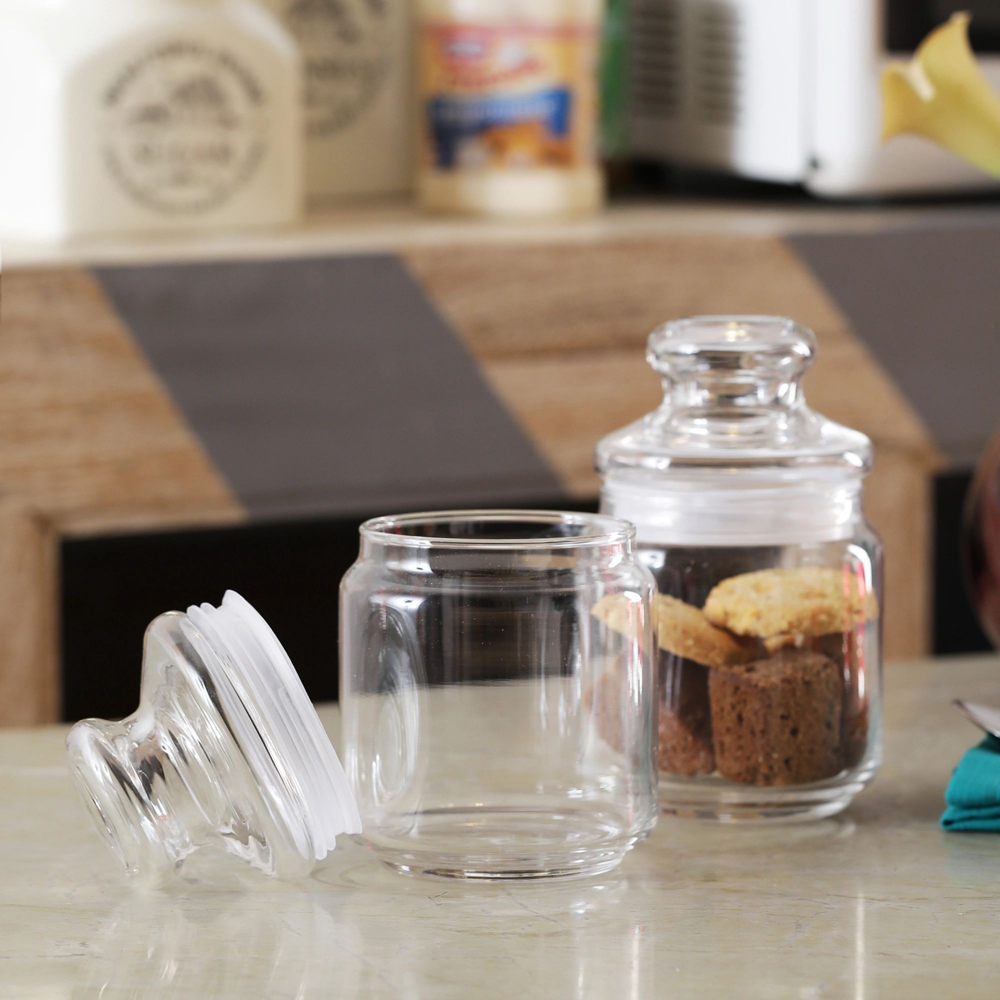 Ocean Glass Pop Jar 500 ml with Glass Lid - Set of 6-popjar500