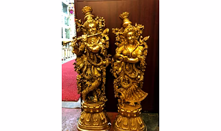 Brass Radha Krishna Statue