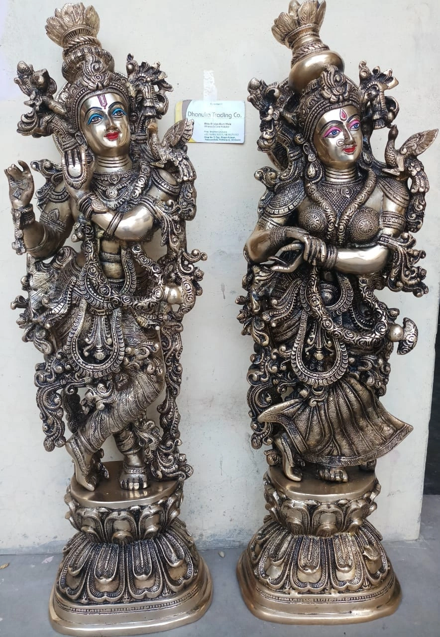 Brass Radha Krishna Statue-1