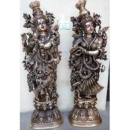 Brass Radha Krishna Statue