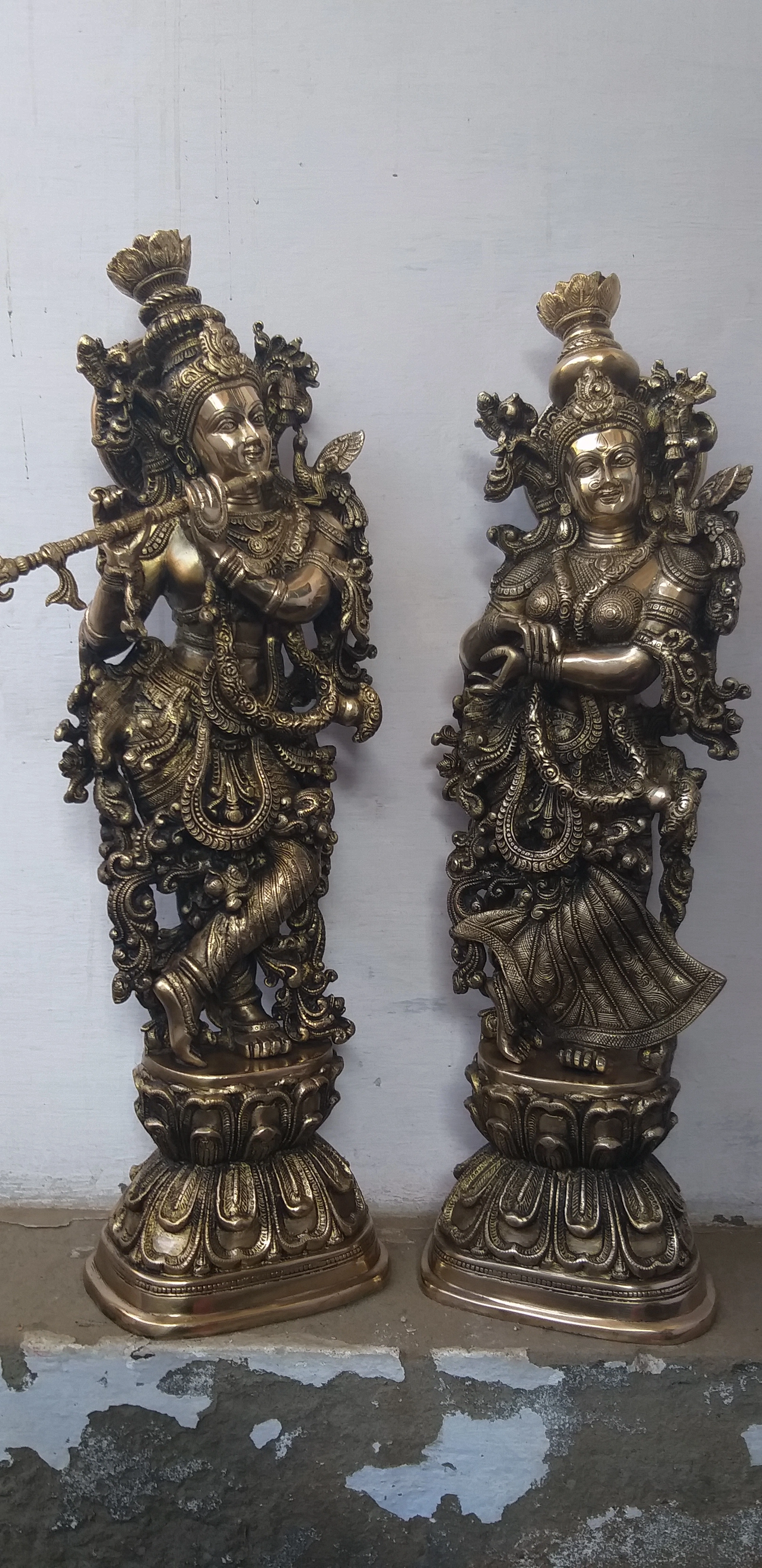 Brass Radha Krishna Statue-2