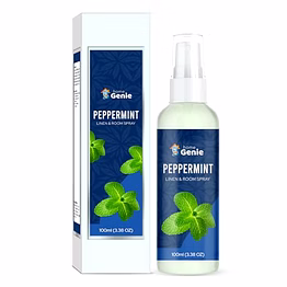 revyur home genie peppermint linen and room spray air freshener | long lasting aromatic scent | made with essential oils - 100ml / 3.38 fl oz