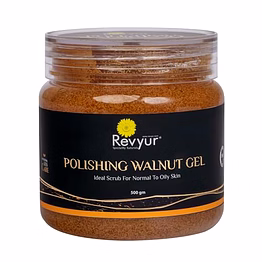 revyur speciality naturals polishing walnut gel scrub, 500 gms (ideal scrub for normal to oily skin)