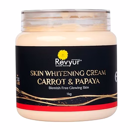 revyur speciality naturals carrot & papaya skin whitening cream. 1 kg (blemish free glowing skin)