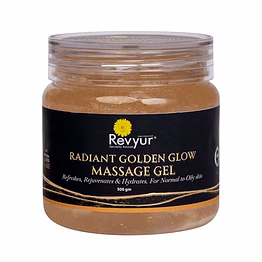 revyur speciality naturals radiant golden glow massage gel 500gm (refreshes,rejuvenates&hydrates for normal to oily skin)