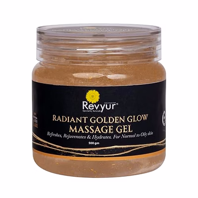 revyur speciality naturals radiant golden glow massage gel 500gm (refreshes,rejuvenates&hydrates for normal to oily skin)