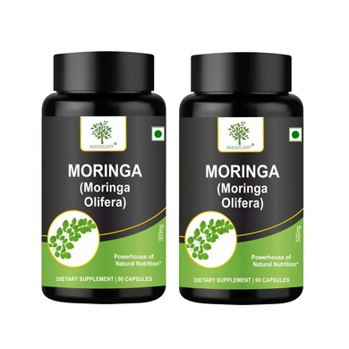 Mahogany Moringa Capsules 500 mg 180 Capsules (Pack of 2- 90 Capsules each)-MOMoringaCapsules