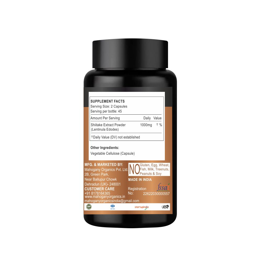 Shiitake Mushroom Extract Capsules Mahogany Organics Private Limited