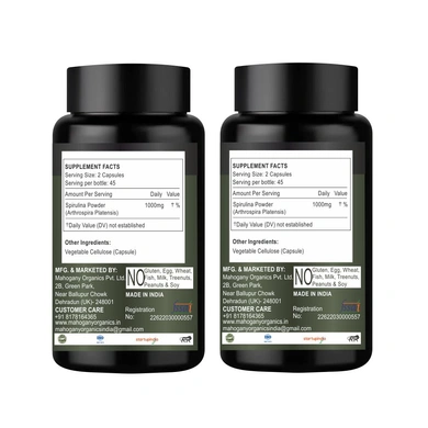 Mahogany Spirulina Capsules 500 mg 180 Capsules (Pack of 2- 90 Capsules each)-2
