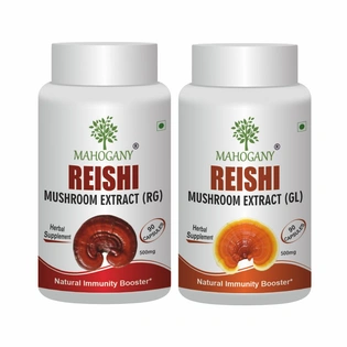 Mahogany Reishi (Ganoderma Lucidum) Mushroom Extract Capsules- Set of RG & GL 500 mg