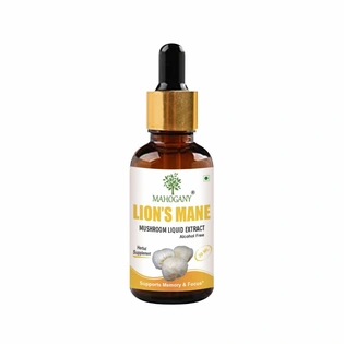 Mahogany Lion's Mane Mushroom Liquid Extract 30ML Glass Bottle with Dropper- Improves Memory and Focus