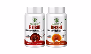 Mahogany Reishi (Ganoderma Lucidum) Mushroom Extract Capsules- Set of RG & GL 500 mg