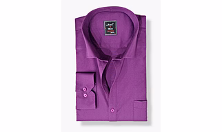 Black & White Men Formal Shirt-Slim Fit,Full sleeve, Purple Plain
