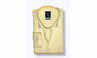 Black & White Men Formal Shirt-Slim Fit,Full sleeve, Light Yellow Plain